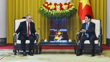 Chủ tịch nước Lương Cường tiếp Viện trưởng Viện Kiểm sát Tối cao Azerbaijan Kamran Bayram Aliyev.