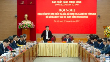 Chủ tịch nước Lương Cường chủ trì Hội nghị Công bố quyết định kiểm tra của Bộ Chính trị, Ban Bí thư đối với Đảng ủy các cơ quan Đảng Trung ương.