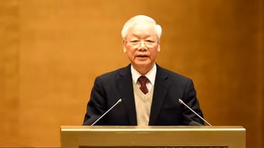 Tổng Bí thư Nguyễn Phú Trọng phát biểu tại Hội nghị Hội nghị Văn hóa toàn quốc, ngày 24/11/2021. (Ảnh: ĐĂNG KHOA) 