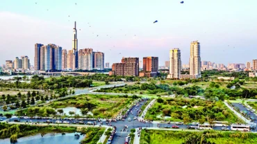 Khu đô thị mới Thủ Thiêm được quy hoạch xây dựng thành Trung tâm tài chính của Thành phố Hồ Chí Minh. (Ảnh THÀNH ĐẠT)