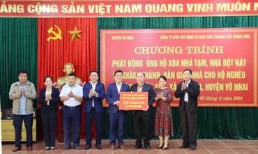 Việc xóa nhà tạm, nhà dột nát trên địa bàn tỉnh Thái Nguyên được sự ủng hộ của nhiều doanh nghiệp.