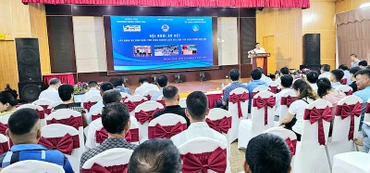 Quang cảnh hội nghị sơ kết mô hình liên kết, hợp tác trong ngành tôm.