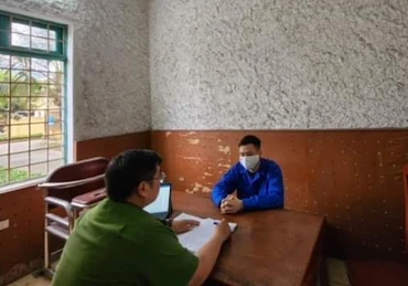 Đối tượng Tuấn tại cơ quan Công an.