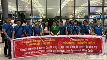 Lao động ở Thái Bình sang làm việc theo hình thức lao động thời vụ tại Hàn Quốc. (Ảnh: Mai Tú).