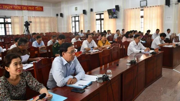 Đại biểu tham dự hội nghị về công tác kiểm tra, giám sát.