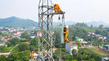 Kiểm tra vận hành đường dây truyền tải điện.