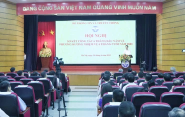 Toàn cảnh Hội nghị sơ kết công tác thông tin và truyền thông 6 tháng đầu năm, triển khai nhiệm vụ 6 tháng cuối năm 2023.