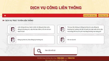 Đăng ký hộ tịch trên dịch vụ công trực tuyến quốc gia. (ẢNH CHỤP MÀN HÌNH)