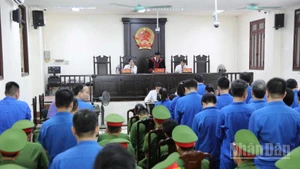 Quang cảnh phiên tòa.