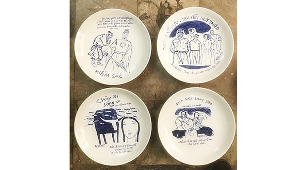Một số tác phẩm của họa sĩ Đặng Tiến vẽ từ truyện ngắn Nguyễn Huy Thiệp.
