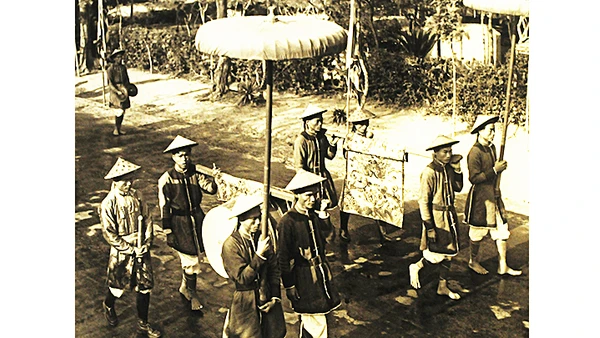 Đám rước trong lễ tế Nam Giao năm 1939. Ảnh tư liệu 