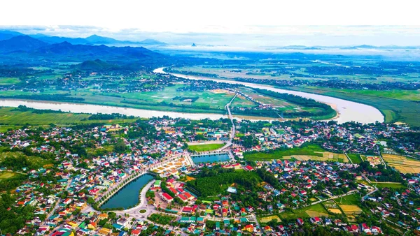 Thị trấn Thanh Chương hôm nay. Ảnh: Lê Anh Dũng