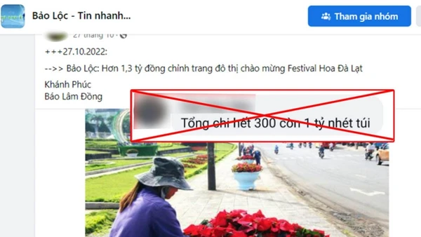 Thông tin sai sự thật do T.D.T đăng tải trên mạng xã hội.