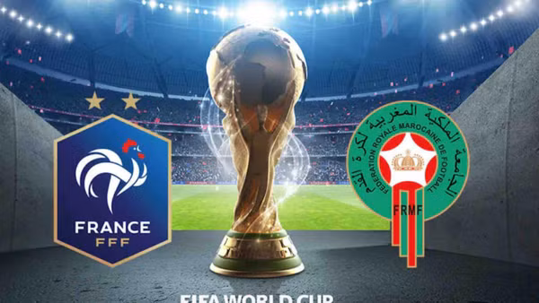 Đội tuyển Pháp đối đầu Maroc tại bán kết World Cup 2022. 