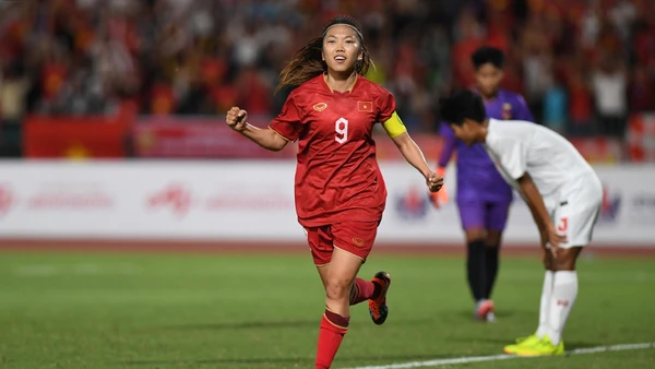 Huỳnh Như mở tỷ số cho đội tuyển nữ Việt Nam. (Ảnh: VOV)