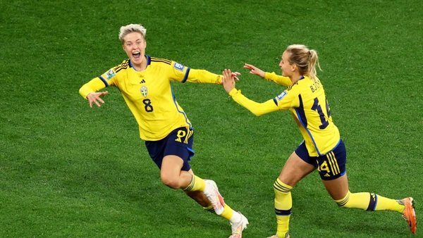 Đội tuyển nữ Thụy Điển khiến Mỹ trở thành cựu vô địch World Cup nữ. (Ảnh: Reuters)