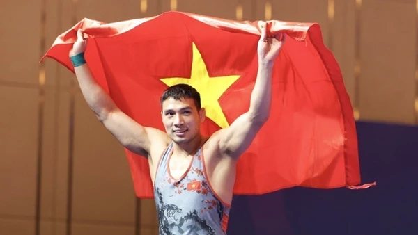 Đô vật Việt Nam mang về 3 Huy chương Vàng liên tiếp. (Ảnh: TTXVN)
