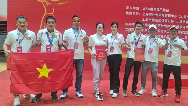 Đoàn vận động viên Ná cao su Việt Nam tham dự giải đấu quốc tế tại Trung Quốc năm 2024. 