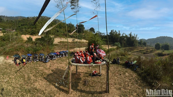 Lễ Tẩu Sai tại xã Hoa Thám, huyện Nguyên Bình, tỉnh Cao Bằng. (Ảnh: VŨ LINH)