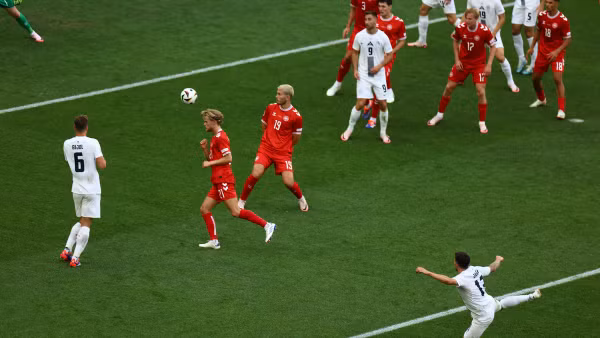 Đan Mạch không thể có niềm vui trọn vẹn trước Slovenia trong trận ra quân EURO 2024. (Ảnh Reuters)