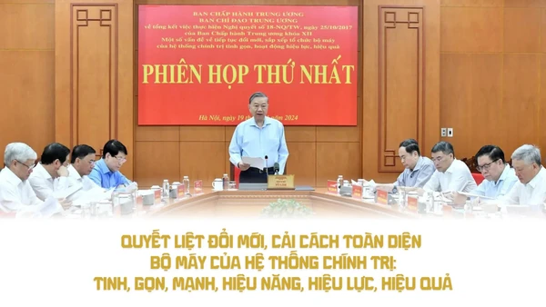 Quyết liệt đổi mới, cải cách toàn diện bộ máy của hệ thống chính trị: tinh, gọn, mạnh, hiệu năng, hiệu lực, hiệu quả