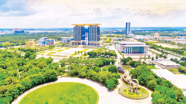 Trung tâm Đổi mới sáng tạo Việt Nam-Singapore sẽ giúp tỉnh Bình Dương và các địa phương tiếp tục phát triển xanh và bền vững. Trong ảnh: Một góc Thành phố mới Bình Dương.