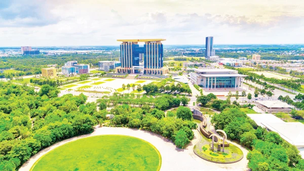 Trung tâm Đổi mới sáng tạo Việt Nam-Singapore sẽ giúp tỉnh Bình Dương và các địa phương tiếp tục phát triển xanh và bền vững. Trong ảnh: Một góc Thành phố mới Bình Dương.