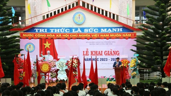 Cùng cả nước, sáng 5/9, hơn 185.000 học sinh tại tỉnh Đắk Nông dự Lễ Khai giảng năm học mới 2023-2024