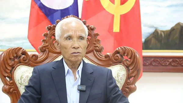 Đồng chí Khamphan Pheuyavong, Bí thư Trung ương, Trưởng Ban Tuyên huấn Trung ương Đảng Nhân dân Cách mạng Lào. Ảnh: Hải Tiến