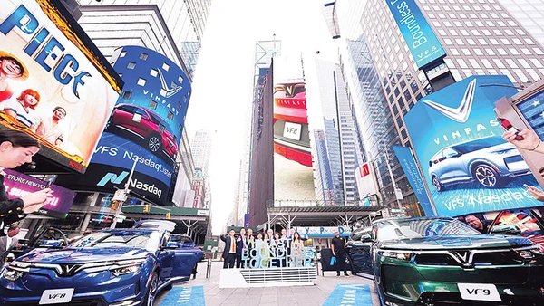 VinFast niêm yết cổ phiếu tại Sàn giao dịch chứng khoán Nasdaq vào ngày 15/8/2023.