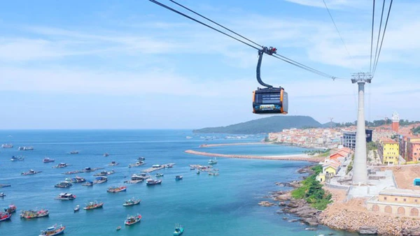 Cáp treo ở phường An Thới, thành phố Phú Quốc.