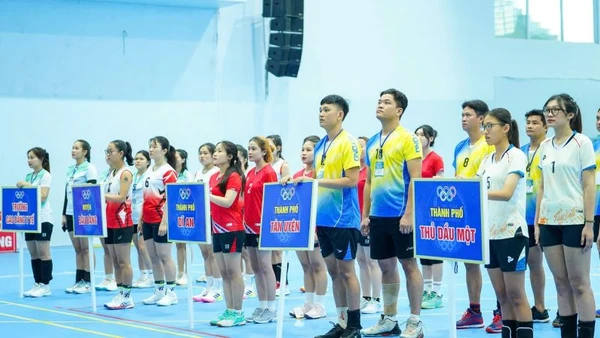 Các đội tham dự Giải vô địch Bóng chuyền nam-nữ tỉnh Bình Dương năm 2025. 