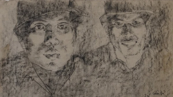 Tối Cẩm Phả 28/3/1969, chì và chì than trên giấy.