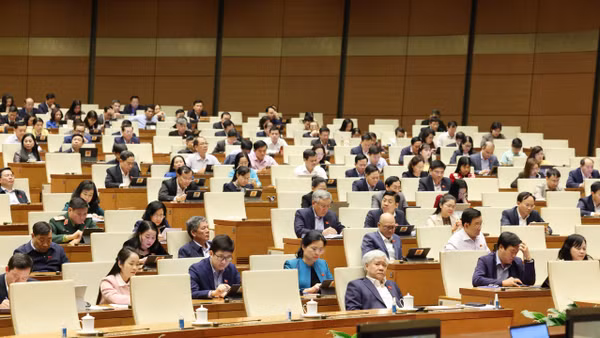 Các đại biểu Quốc hội tham dự phiên họp chiều 16/1. (Ảnh: DUY LINH)