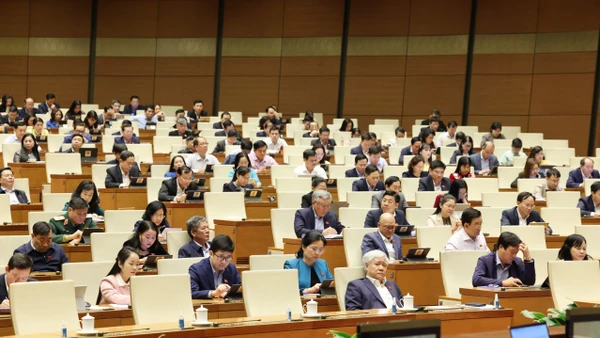 Các đại biểu Quốc hội tham dự phiên họp chiều 16/1. (Ảnh: DUY LINH)