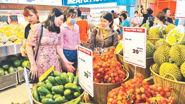 Gian hàng tại Hội chợ xuất khẩu Thành phố Hồ Chí Minh năm 2023.