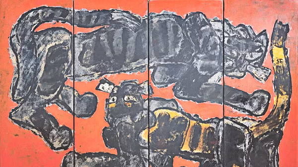 Bức tranh sơn mài Mèo của họa sĩ Nguyễn Sáng, vẽ năm 1983, thuộc một bộ sưu tập tư nhân tại TP Hồ Chí Minh.