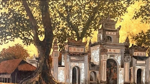 Tác phẩm Chiều vàng của họa sĩ Nguyễn Hữu Đức. 