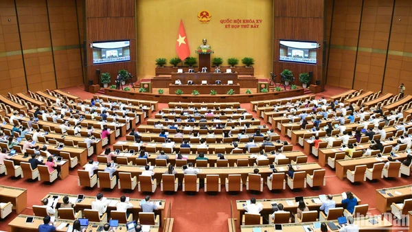 Quốc hội thảo luận tại hội trường về dự án Luật sửa đổi, bổ sung một số điều của 5 đạo luật về tư pháp.