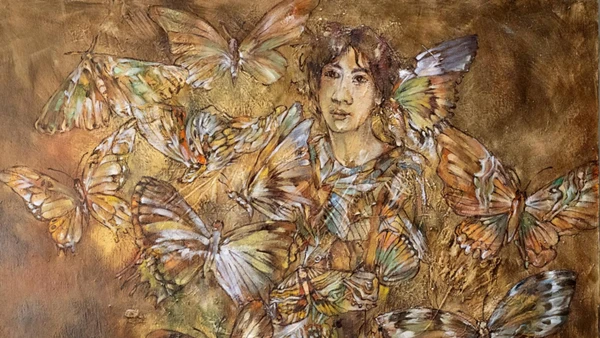 Tác phẩm trưng bày tại triển lãm “Một chặng đường”. 