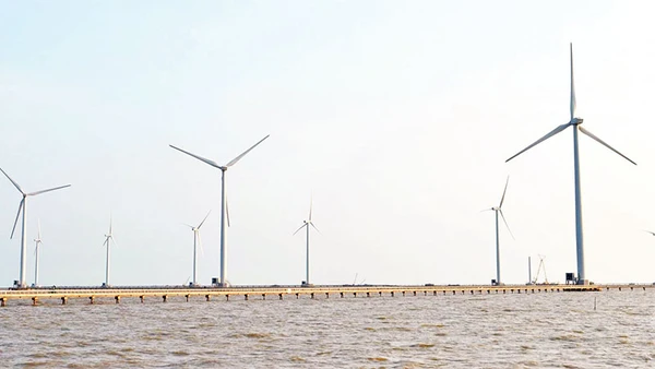 Một công trình điện gió ở Bạc Liêu.