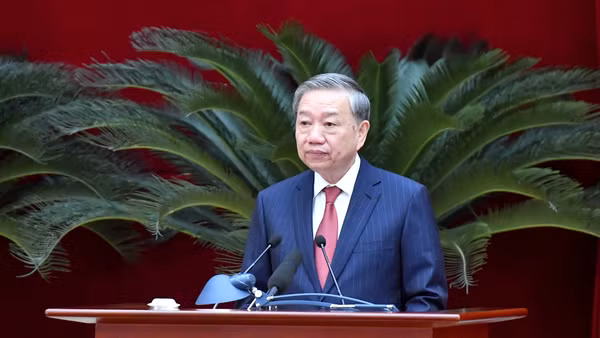 Tổng Bí thư Tô Lâm phát biểu bế mạc Hội nghị. (Ảnh: ĐĂNG KHOA)