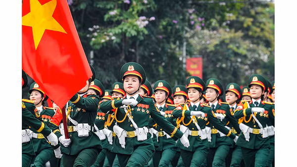 Lễ diễu binh, diễu hành kỷ niệm 70 năm Chiến thắng Điện Biên Phủ. Ảnh | THÀNH ĐẠT