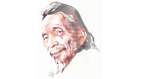 Ký họa chân dung thi sĩ Văn Cao của họa sĩ Đỗ Hoàng Tường.