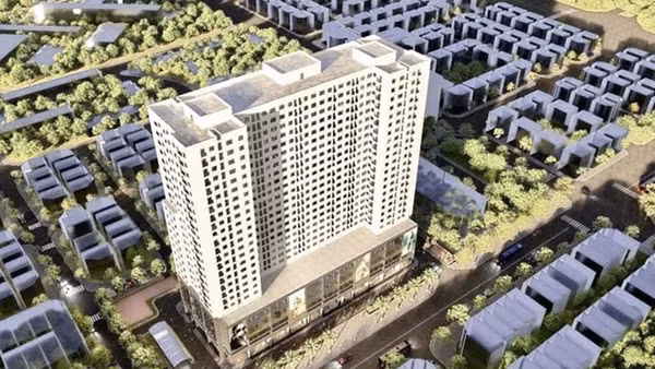 Phối cảnh Dự án nhà ở xã hội tại ô đất NO1 khu đô thị Hạ Đình (Hà Nội) cung cấp 440 căn hộ cho người thu nhập thấp vừa được khởi công hồi đầu tháng 12/2024. Ảnh: TTXVN