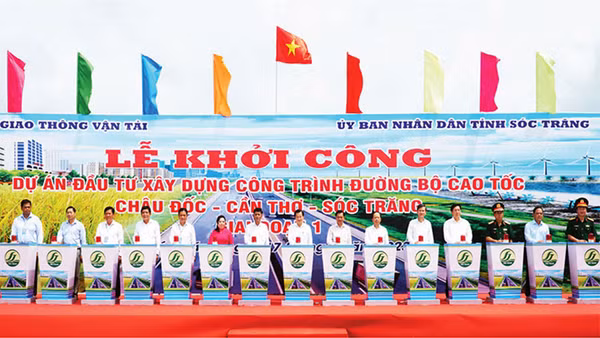 Lễ khởi công tuyến đườn cao tốc Châu Đốc - Cần Thơ - Sóc Trăng