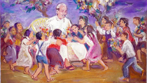 Chủ tịch Hồ Chí Minh nói chuyện với đại biểu trí thức dự Hội nghị Chính trị đặc biệt tháng 3/1964. (Ảnh tư liệu) 