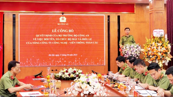 Công bố quyết định của Bộ trưởng Bộ Công an về việc đổi tên, tổ chức bộ máy và Điều lệ của Tổng công ty Gtel.