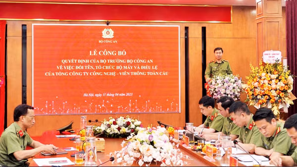 Công bố quyết định của Bộ trưởng Bộ Công an về việc đổi tên, tổ chức bộ máy và Điều lệ của Tổng công ty Gtel.