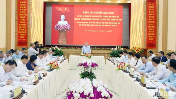 Phó Thủ tướng Thường trực Chính phủ Nguyễn Hòa Bình chủ trì buổi làm việc.